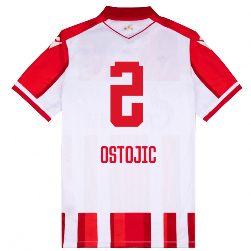 Danxen Heren Mateja Ostojic #2 Rood Wit Thuisshirt Thuistenue 2025/26 T-Shirt België
