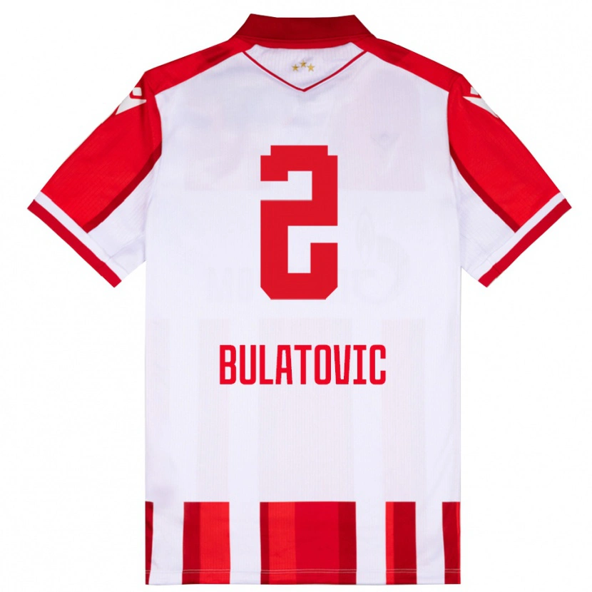 Danxen Heren Danilo Bulatovic #2 Rood Wit Thuisshirt Thuistenue 2025/26 T-Shirt België