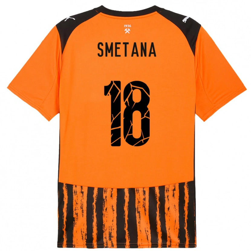 Danxen Heren Denys Smetana #18 Oranje Zwart Thuisshirt Thuistenue 2025/26 T-Shirt België