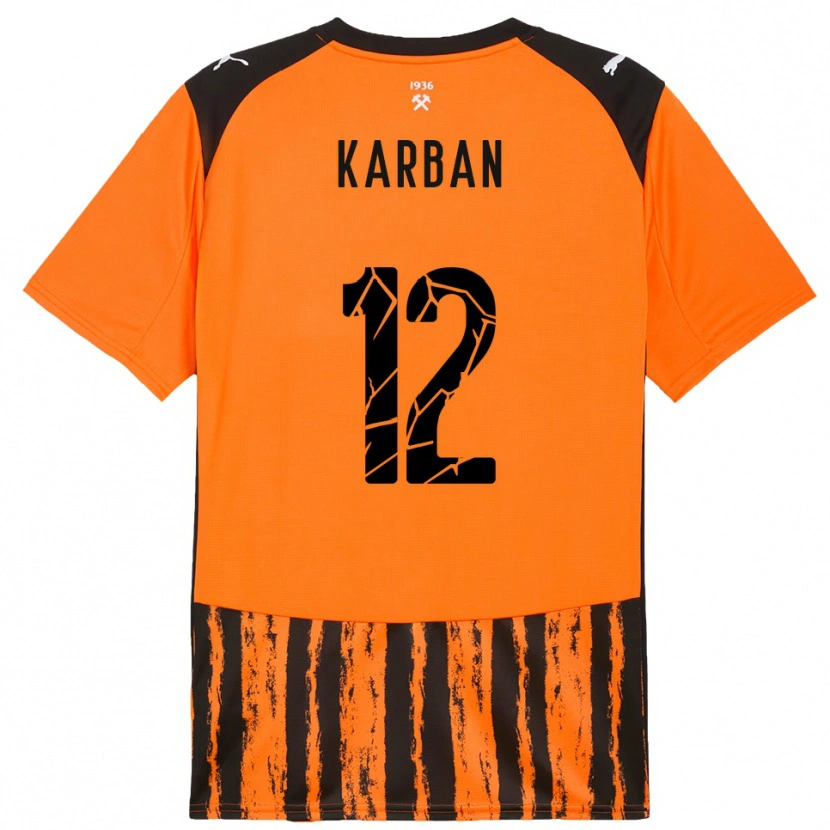 Danxen Heren Yevheniia Karban #12 Oranje Zwart Thuisshirt Thuistenue 2025/26 T-Shirt België
