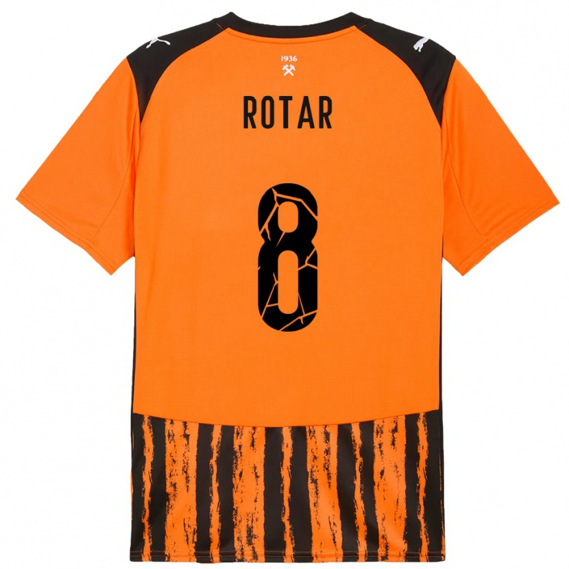 Danxen Heren Kyryl Rotar #8 Oranje Zwart Thuisshirt Thuistenue 2025/26 T-Shirt België