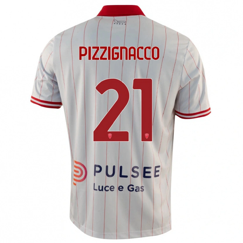 Danxen Heren Semuel Pizzignacco #21 Wit Rood Blauw Uitshirt Uittenue 2025/26 T-Shirt België