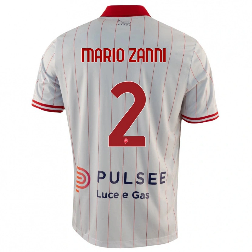 Danxen Heren Mario Zanni #2 Wit Rood Blauw Uitshirt Uittenue 2025/26 T-Shirt België