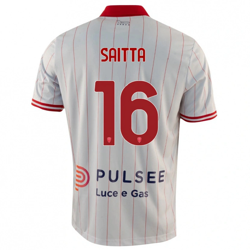 Danxen Heren Mattia Saitta #16 Wit Rood Blauw Uitshirt Uittenue 2025/26 T-Shirt België