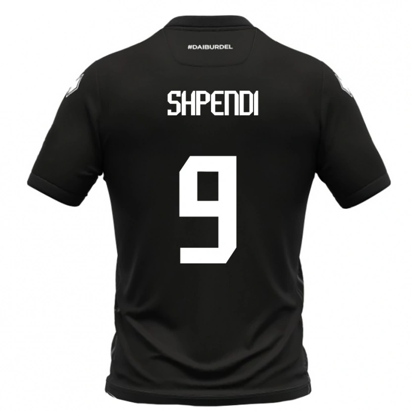 Danxen Heren Cristian Shpendi #9 Zwart Wit Uitshirt Uittenue 2025/26 T-Shirt België