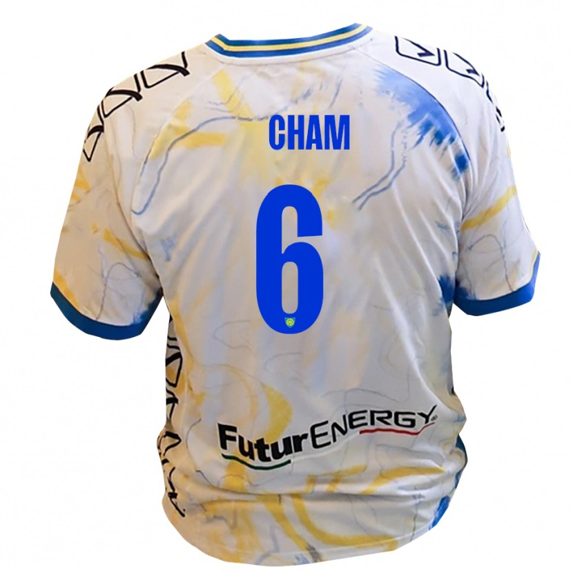 Danxen Heren Eliman Cham #6 Wit Geel Blauw Uitshirt Uittenue 2025/26 T-Shirt België