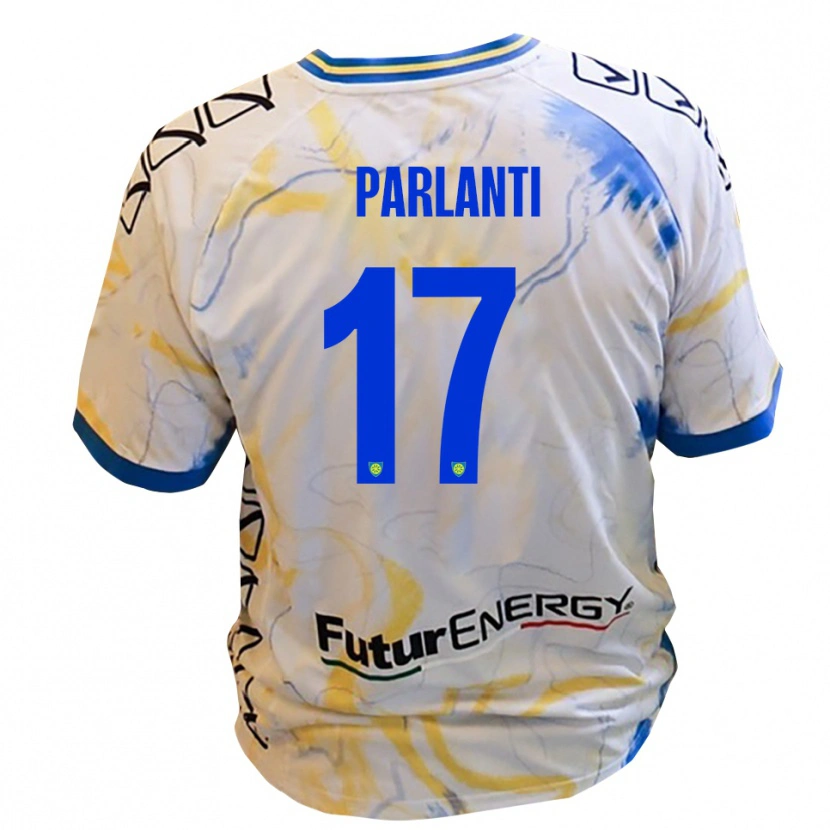 Danxen Heren Gabriele Parlanti #17 Wit Geel Blauw Uitshirt Uittenue 2025/26 T-Shirt België