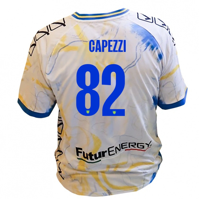 Danxen Heren Leonardo Capezzi #82 Wit Geel Blauw Uitshirt Uittenue 2025/26 T-Shirt België