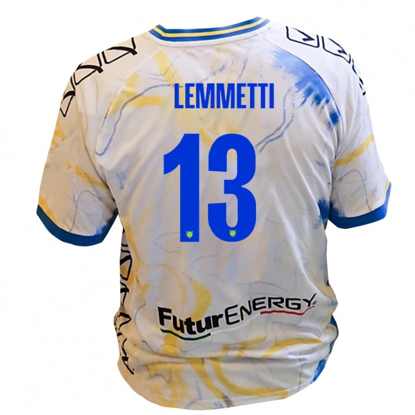 Danxen Heren Tommaso Lemmetti #13 Wit Geel Blauw Uitshirt Uittenue 2025/26 T-Shirt België