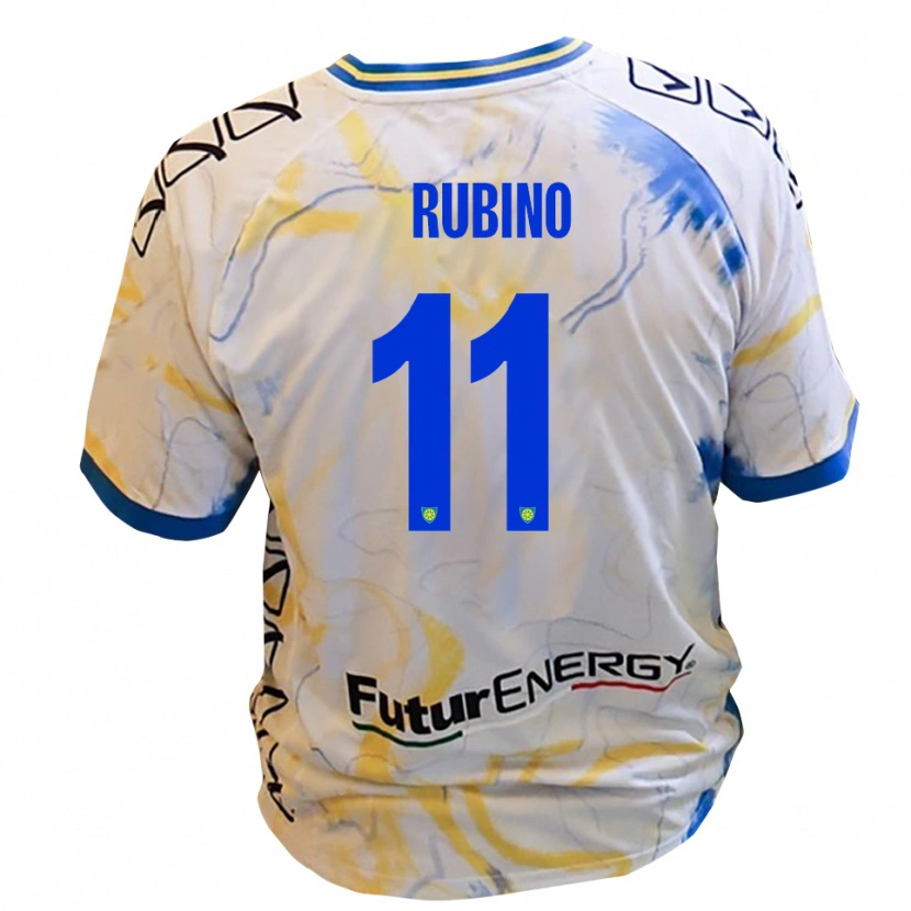 Danxen Heren Tommaso Rubino #11 Wit Geel Blauw Uitshirt Uittenue 2025/26 T-Shirt België