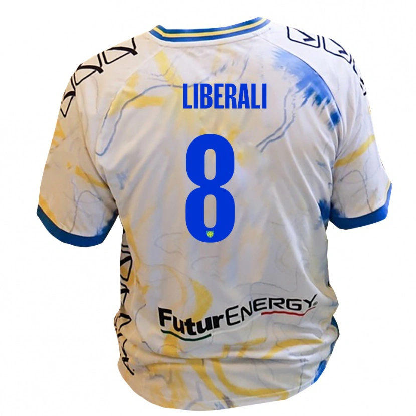 Danxen Heren Samuele Liberali #8 Wit Geel Blauw Uitshirt Uittenue 2025/26 T-Shirt België