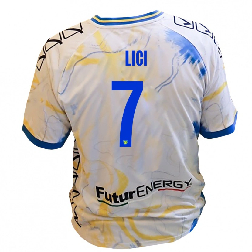 Danxen Heren Alessio Lici #7 Wit Geel Blauw Uitshirt Uittenue 2025/26 T-Shirt België