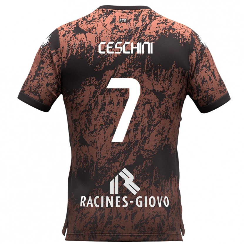 Danxen Heren Nicolò Ceschini #7 Bruin Zwart Uitshirt Uittenue 2025/26 T-Shirt België