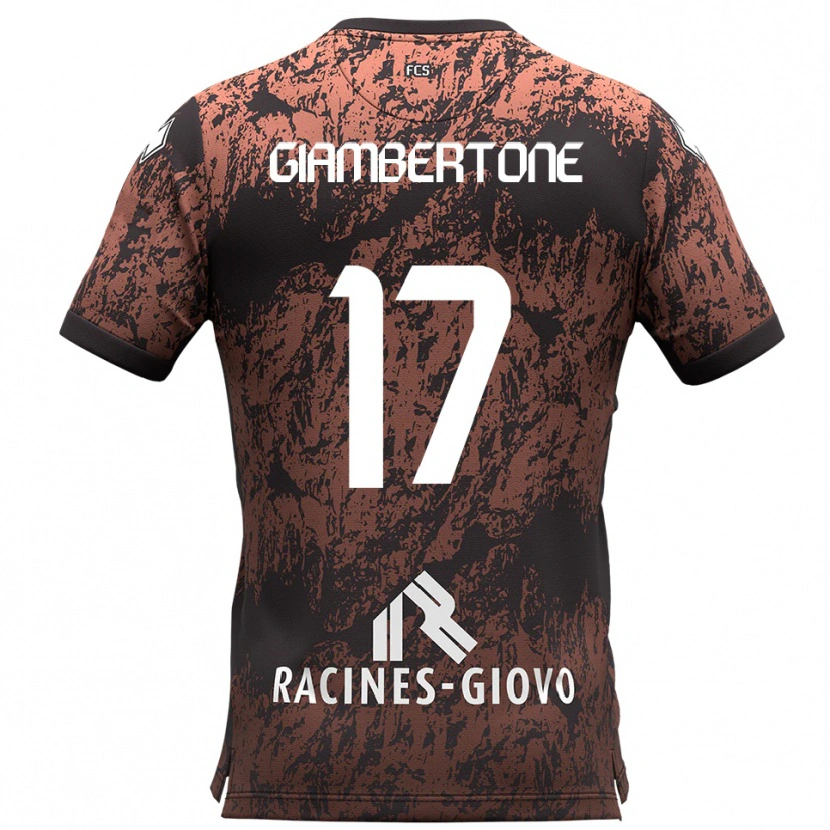 Danxen Heren Fabio Giambertone #17 Bruin Zwart Uitshirt Uittenue 2025/26 T-Shirt België