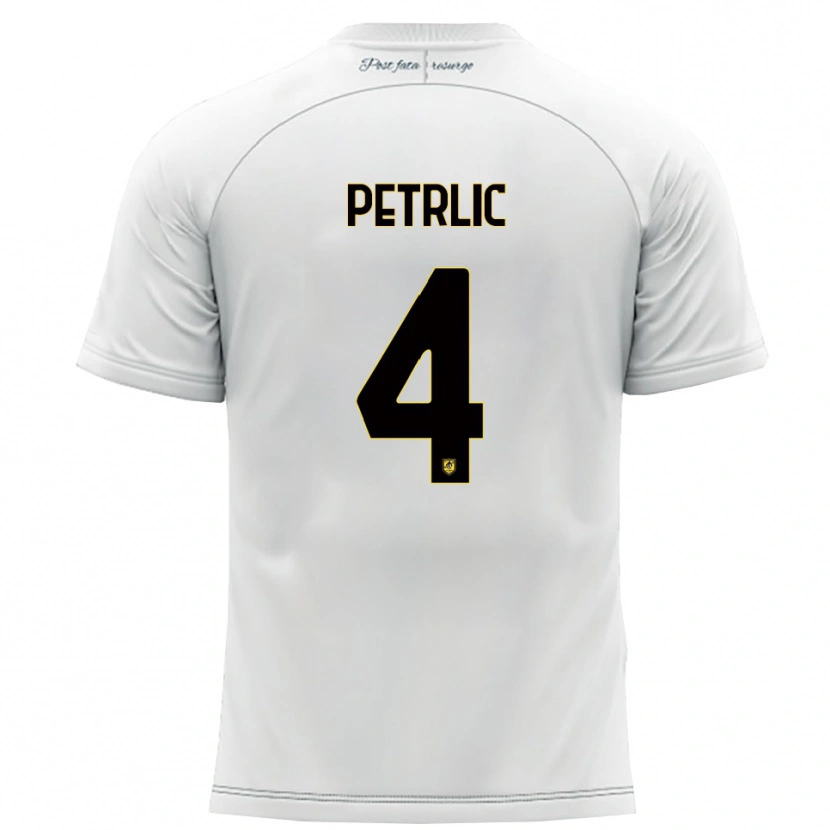 Danxen Heren Vincenzo Petrlic #4 Wit Geel Uitshirt Uittenue 2025/26 T-Shirt België