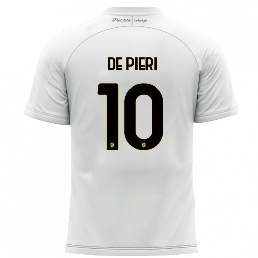 Danxen Heren Giacomo De Pieri #10 Wit Geel Uitshirt Uittenue 2025/26 T-Shirt België