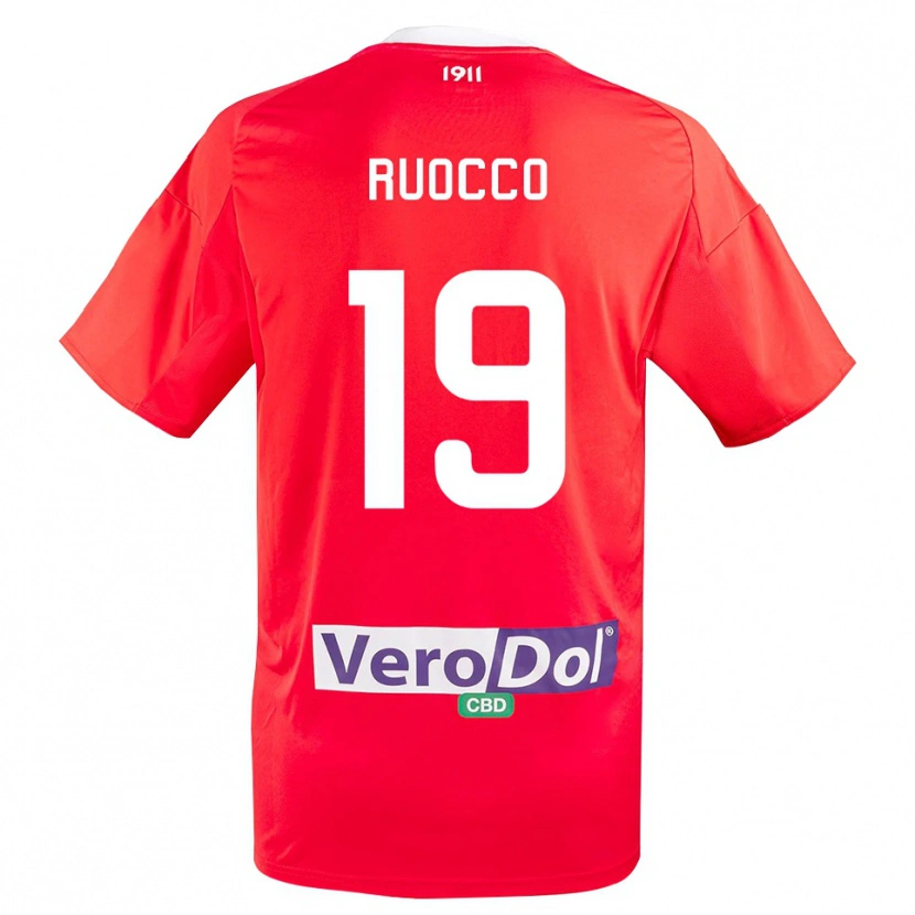 Danxen Heren Francesco Ruocco #19 Rood Wit Uitshirt Uittenue 2025/26 T-Shirt België