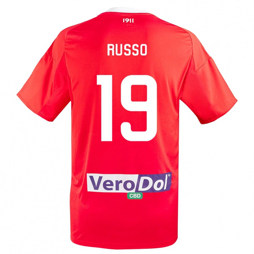 Danxen Heren Marcello Russo #19 Rood Wit Uitshirt Uittenue 2025/26 T-Shirt België