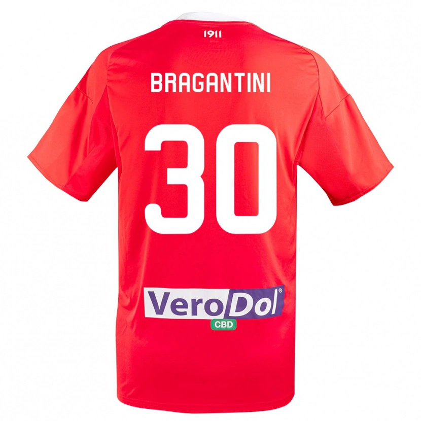 Danxen Heren Davide Bragantini #30 Rood Wit Uitshirt Uittenue 2025/26 T-Shirt België