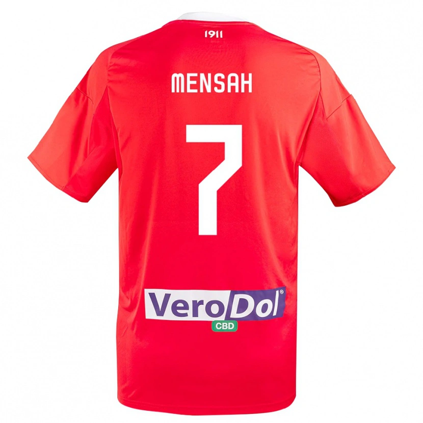 Danxen Heren Davis Mensah #7 Rood Wit Uitshirt Uittenue 2025/26 T-Shirt België