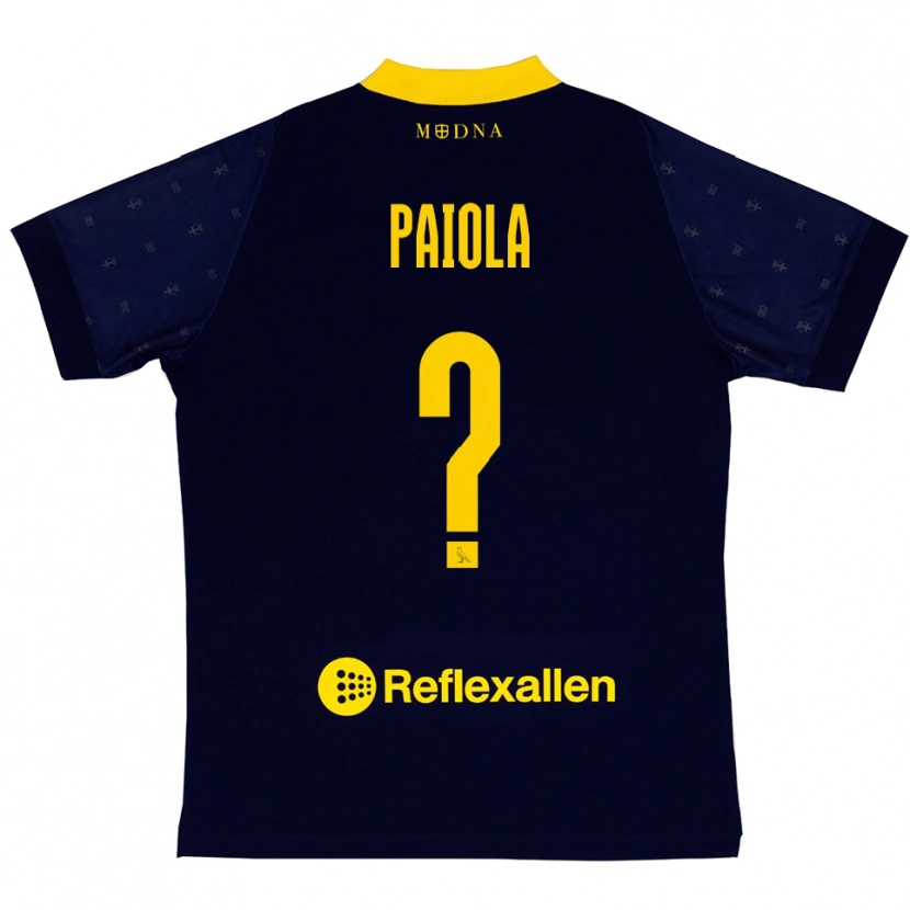 Danxen Heren Andrea Paiola #0 Donkerblauw Geel Uitshirt Uittenue 2025/26 T-Shirt België