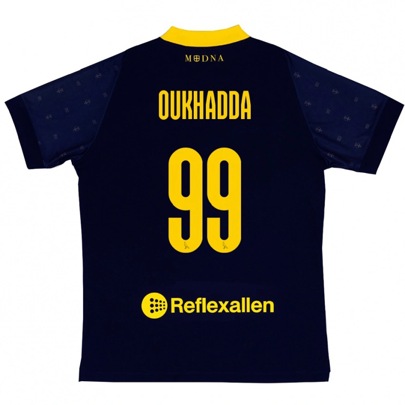 Danxen Heren Shady Oukhadda #99 Donkerblauw Geel Uitshirt Uittenue 2025/26 T-Shirt België