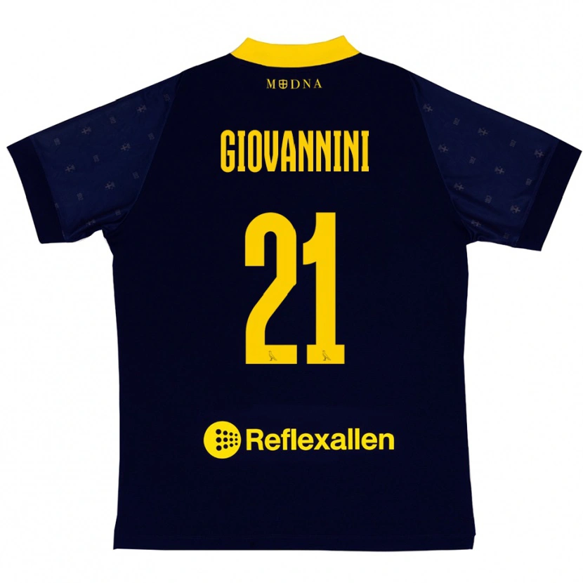 Danxen Heren Romeo Giovannini #21 Donkerblauw Geel Uitshirt Uittenue 2025/26 T-Shirt België