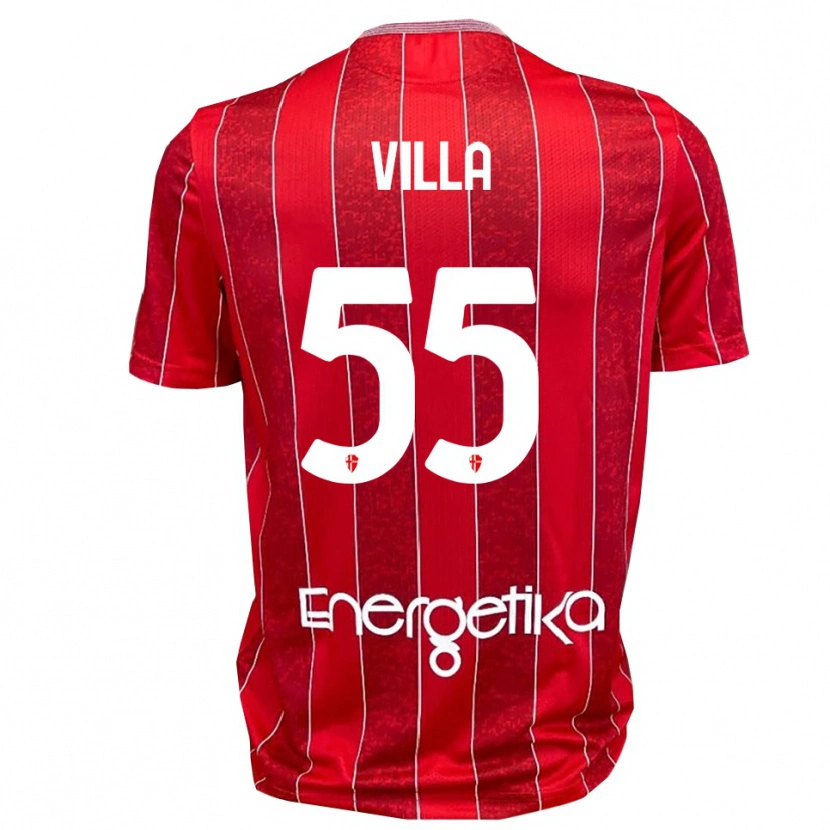 Danxen Heren Lorenzo Villa #55 Rood Wit Uitshirt Uittenue 2025/26 T-Shirt België