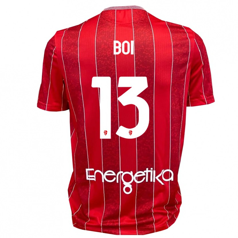 Danxen Heren Alessandro Boi #13 Rood Wit Uitshirt Uittenue 2025/26 T-Shirt België