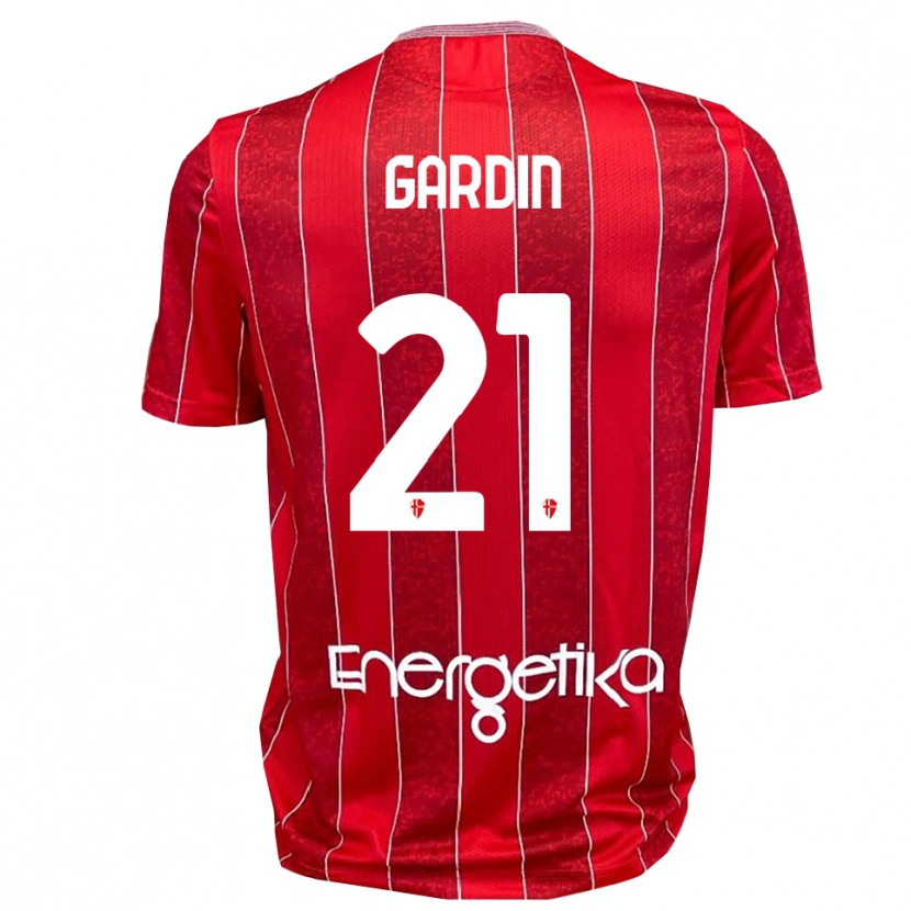 Danxen Heren Mattia Gardin #21 Rood Wit Uitshirt Uittenue 2025/26 T-Shirt België