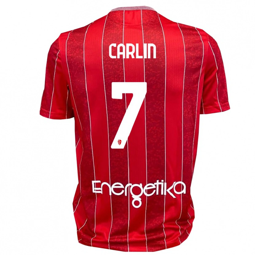 Danxen Heren Pietro Carlin #7 Rood Wit Uitshirt Uittenue 2025/26 T-Shirt België