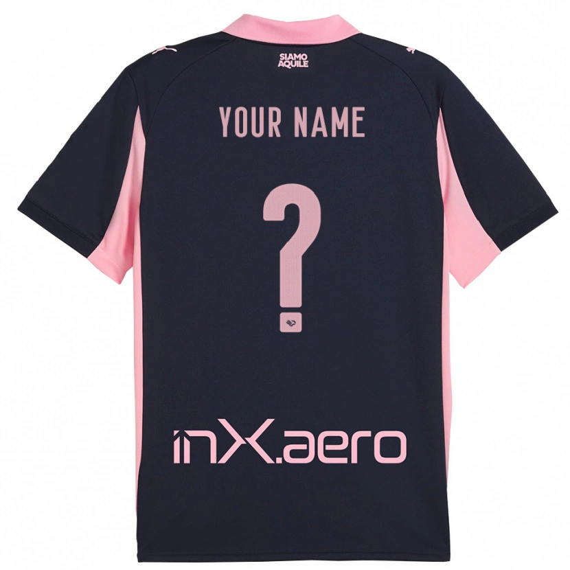 Danxen Heren Uw Naam #0 Donkerblauw Roze Uitshirt Uittenue 2025/26 T-Shirt België