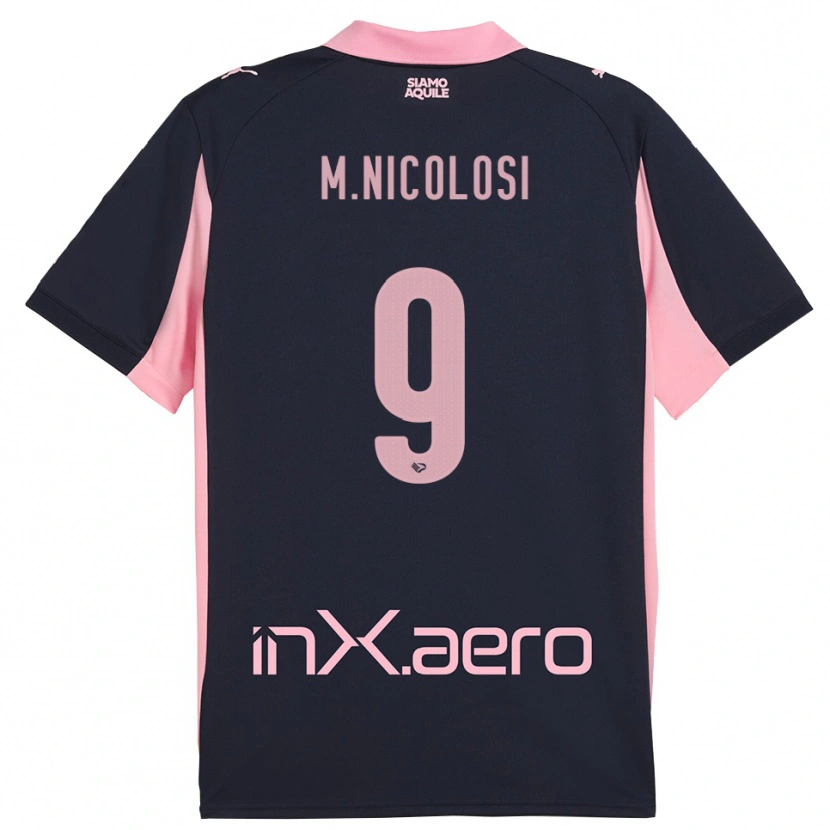 Danxen Heren Maurizio Nicolosi #9 Donkerblauw Roze Uitshirt Uittenue 2025/26 T-Shirt België