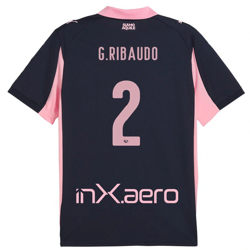 Danxen Heren Giorgio Ribaudo #2 Donkerblauw Roze Uitshirt Uittenue 2025/26 T-Shirt België