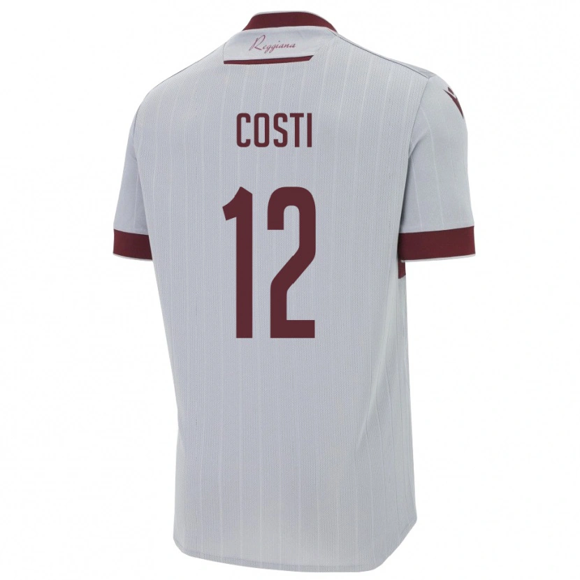 Danxen Heren Filippo Costi #12 Bourgondië Wit Uitshirt Uittenue 2025/26 T-Shirt België