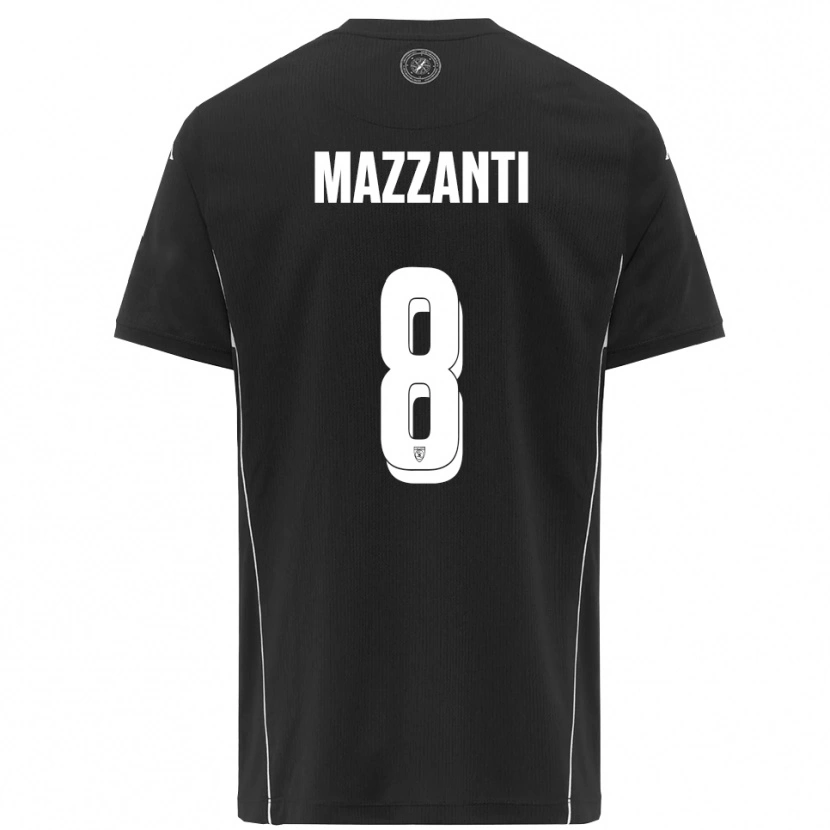 Danxen Heren Tommaso Mazzanti #8 Zwart Wit Uitshirt Uittenue 2025/26 T-Shirt België