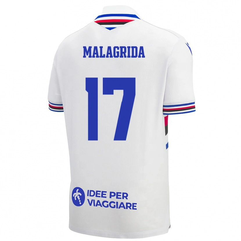 Danxen Heren Lorenzo Malagrida #17 Wit Blauw Rood Uitshirt Uittenue 2025/26 T-Shirt België