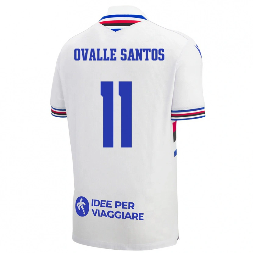 Danxen Heren Alessandro Ovalle Santos #11 Wit Blauw Rood Uitshirt Uittenue 2025/26 T-Shirt België