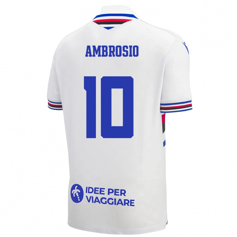 Danxen Heren Alfonso Ambrosio #10 Wit Blauw Rood Uitshirt Uittenue 2025/26 T-Shirt België