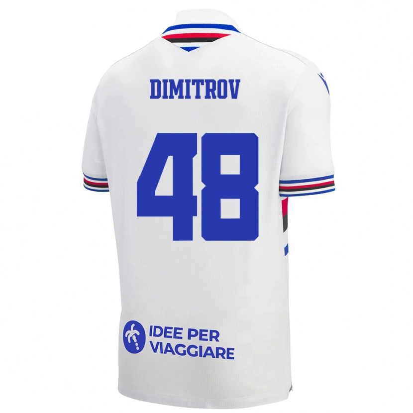 Danxen Heren Martin Dimitrov #48 Wit Blauw Rood Uitshirt Uittenue 2025/26 T-Shirt België