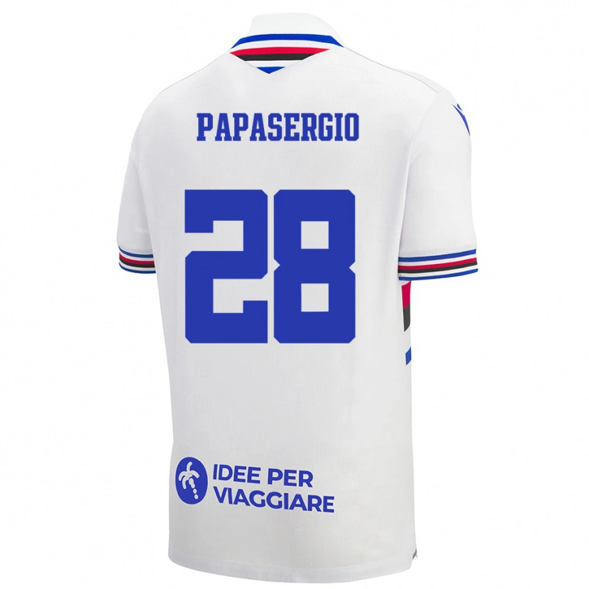 Danxen Heren Alessio Papasergio #28 Wit Blauw Rood Uitshirt Uittenue 2025/26 T-Shirt België