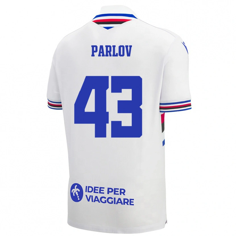 Danxen Heren Benjamin Parlov #43 Wit Blauw Rood Uitshirt Uittenue 2025/26 T-Shirt België