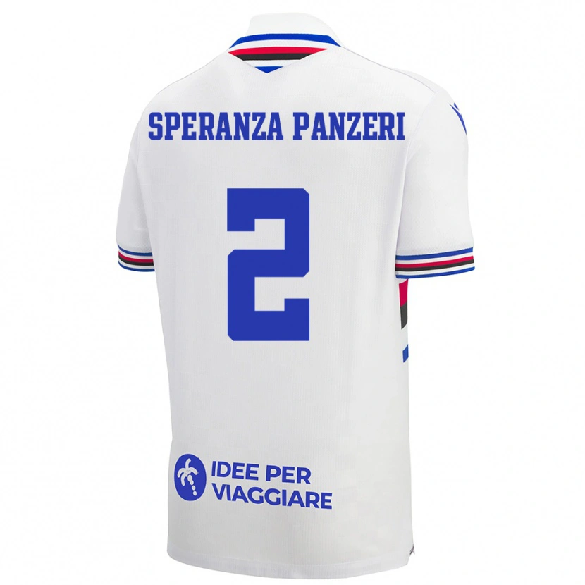 Danxen Heren Vanessa Speranza Panzeri #2 Wit Blauw Rood Uitshirt Uittenue 2025/26 T-Shirt België