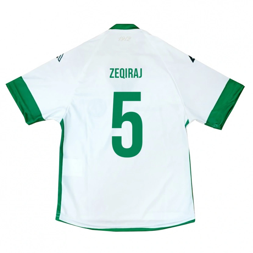 Danxen Heren Leon Zeqiraj #5 Wit Groen Blauw Uitshirt Uittenue 2025/26 T-Shirt België