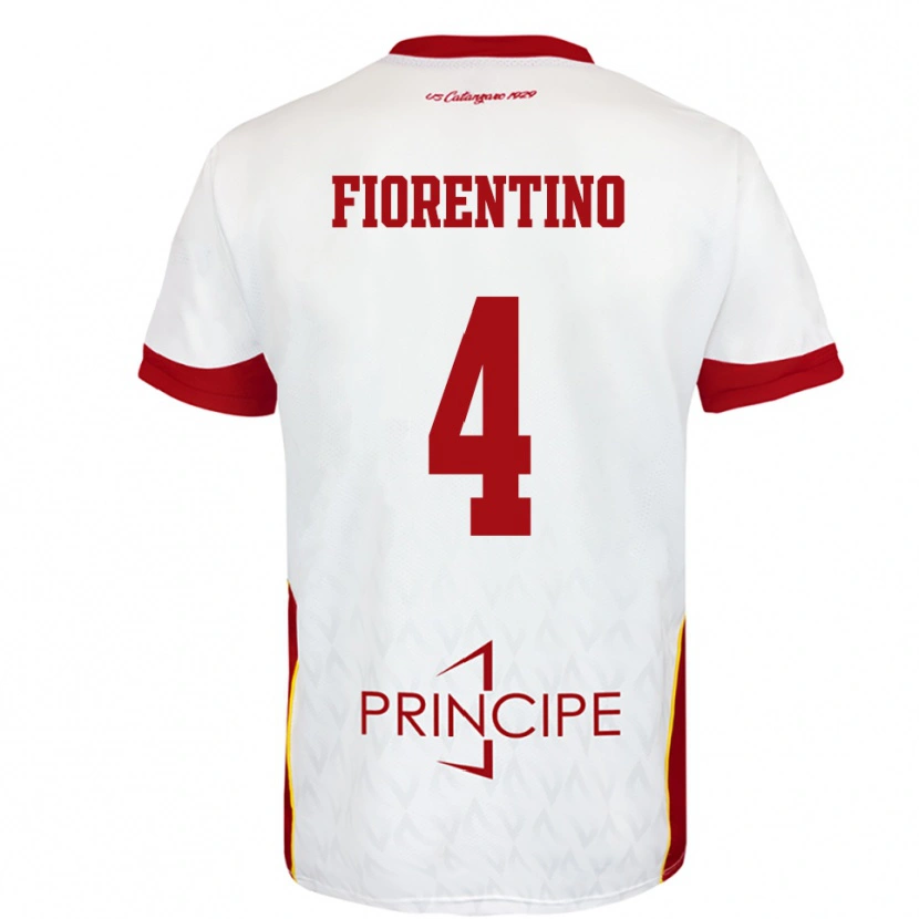 Danxen Heren Carlo Fiorentino #4 Wit Rood Uitshirt Uittenue 2025/26 T-Shirt België
