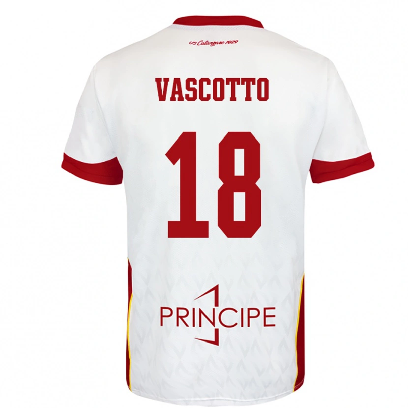 Danxen Heren Edoardo Vascotto #18 Wit Rood Uitshirt Uittenue 2025/26 T-Shirt België