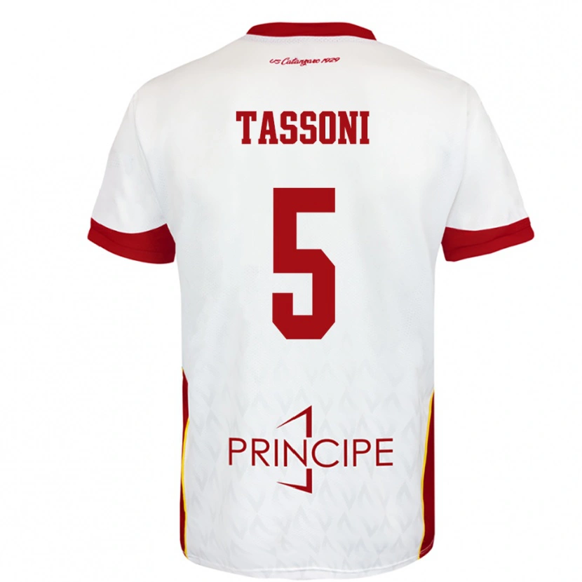Danxen Heren Raul Tassoni #5 Wit Rood Uitshirt Uittenue 2025/26 T-Shirt België