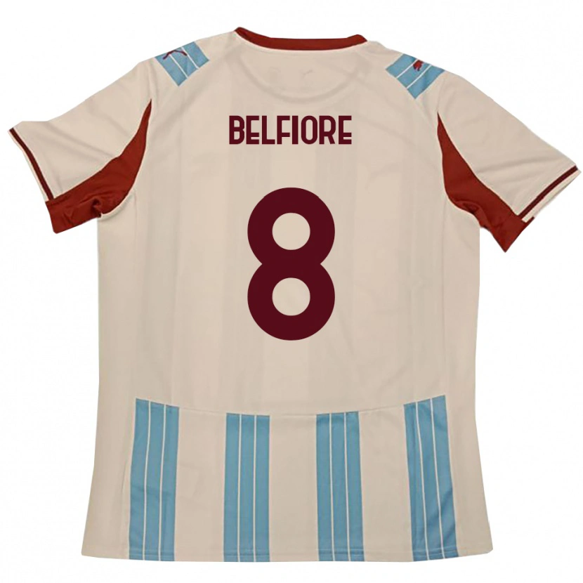 Danxen Heren Edoardo Belfiore #8 Hemelsblauw Wit Uitshirt Uittenue 2025/26 T-Shirt België