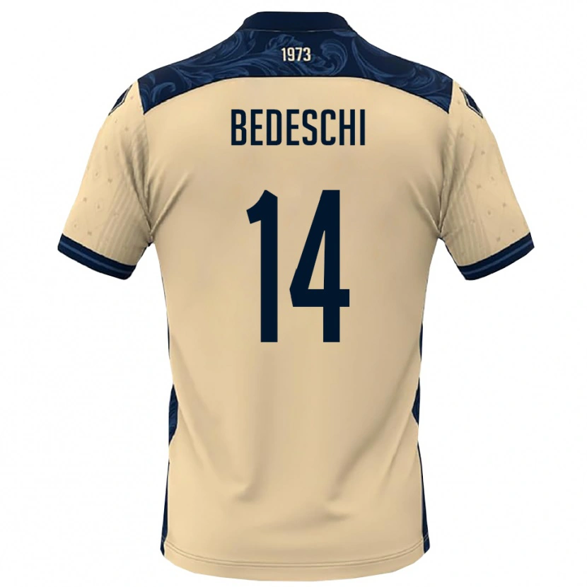 Danxen Heren Davide Bedeschi #14 Wit Donkerblauw Uitshirt Uittenue 2025/26 T-Shirt België