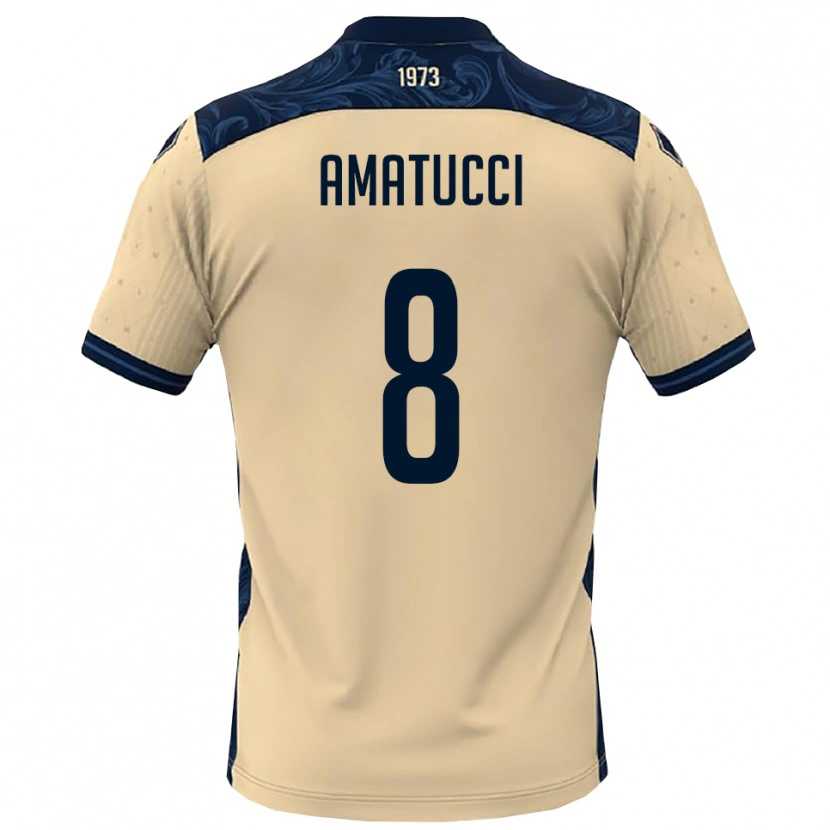 Danxen Heren Francesco Amatucci #8 Wit Donkerblauw Uitshirt Uittenue 2025/26 T-Shirt België